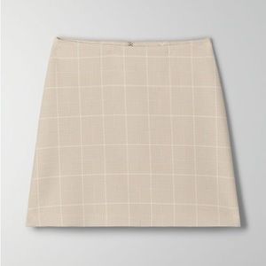 Aritzia Wilfred Classic Mini Skirt in light oatmeal